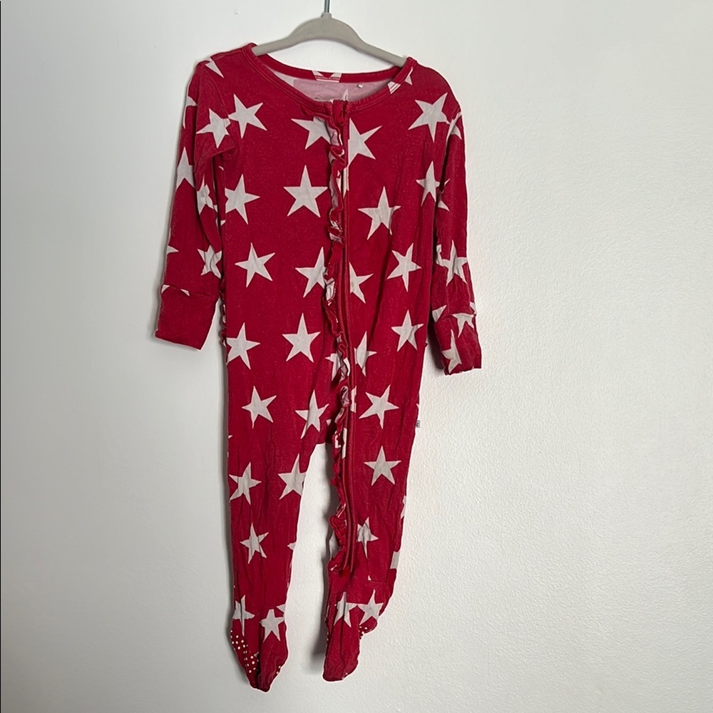 Little Pajama Co Red Star-Patterned Kids One Piece